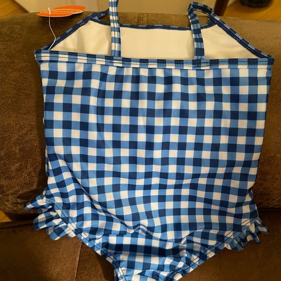 Wonder Nation Kids Blue Gingham One Piece Swimsuit - Picture 2 of 2